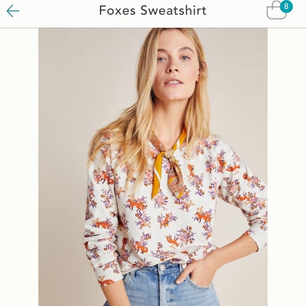 Anthropologie Foxes Sweatshirt Size Small